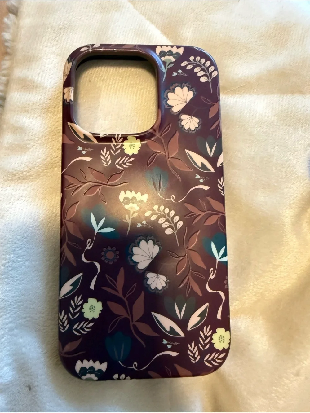 Floral Purple Protective IPhone 16 Pro Case